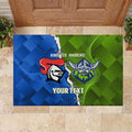 Custom Raiders And Knights Rubber Doormat Together Dynamic Style