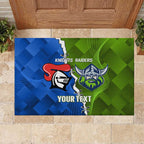 Custom Raiders And Knights Rubber Doormat Together Dynamic Style