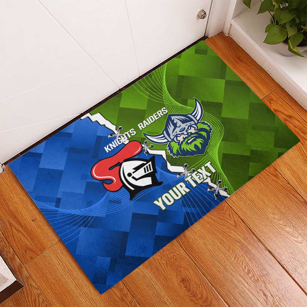 Custom Raiders And Knights Rubber Doormat Together Dynamic Style