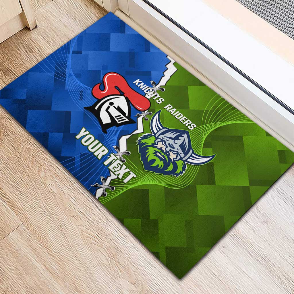 Custom Raiders And Knights Rubber Doormat Together Dynamic Style