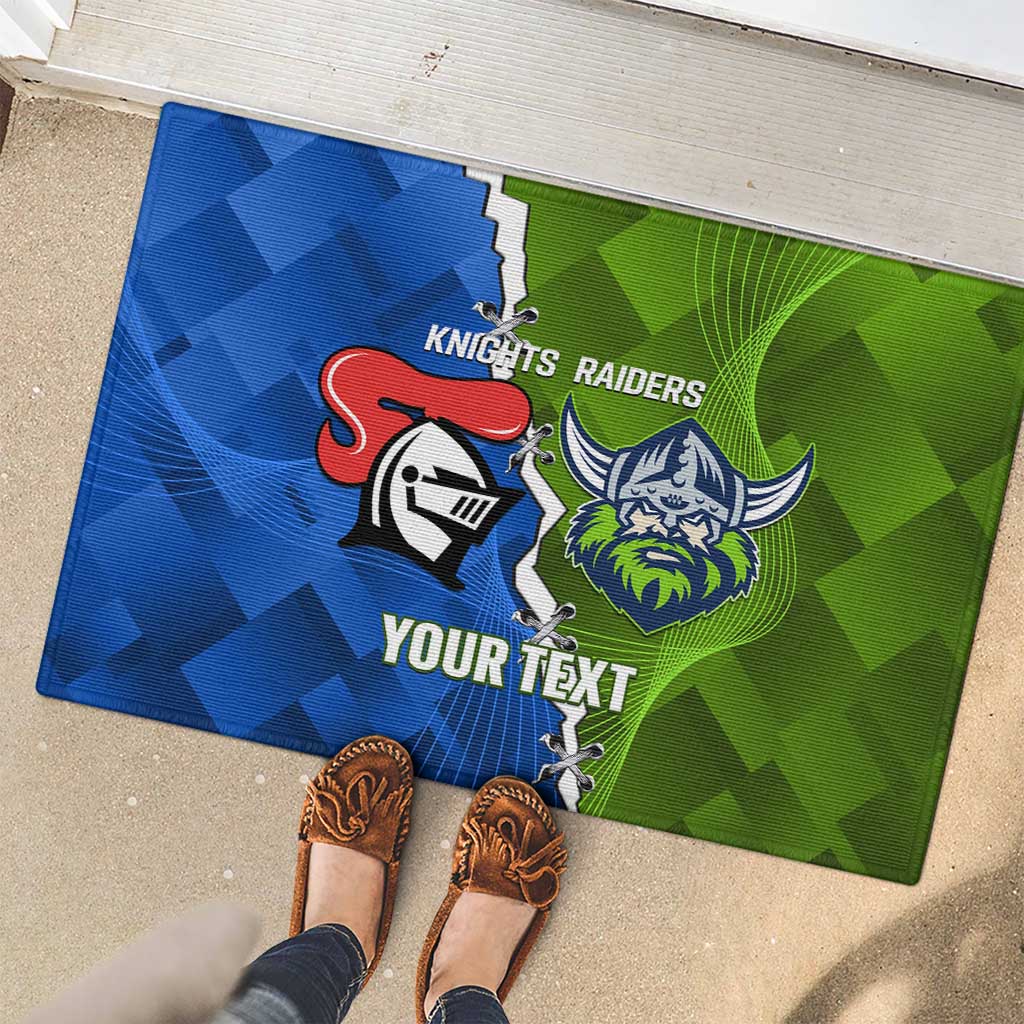 Custom Raiders And Knights Rubber Doormat Together Dynamic Style