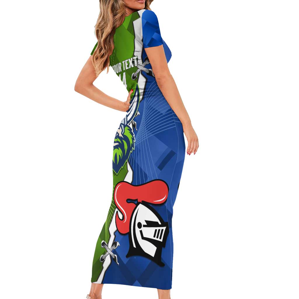 Custom Raiders And Knights Short Sleeve Bodycon Dress Together Dynamic Style