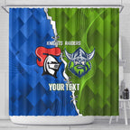 Custom Raiders And Knights Shower Curtain Together Dynamic Style