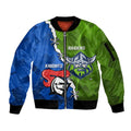 Custom Raiders And Knights Sleeve Zip Bomber Jacket Together Dynamic Style