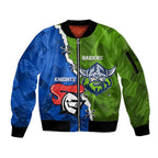 Custom Raiders And Knights Sleeve Zip Bomber Jacket Together Dynamic Style