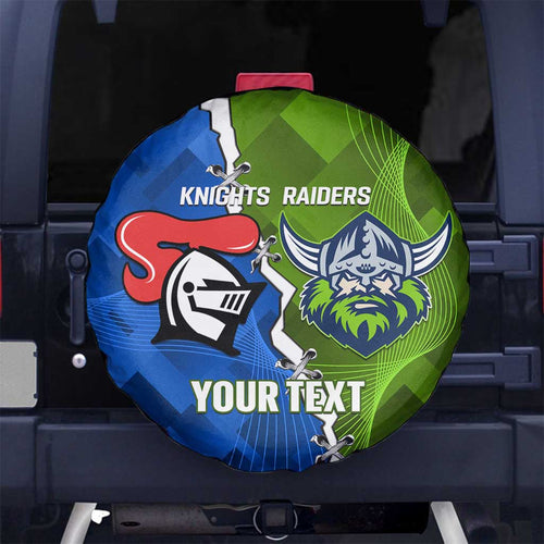 Custom Raiders And Knights Spare Tire Cover Together Dynamic Style