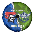 Custom Raiders And Knights Spare Tire Cover Together Dynamic Style