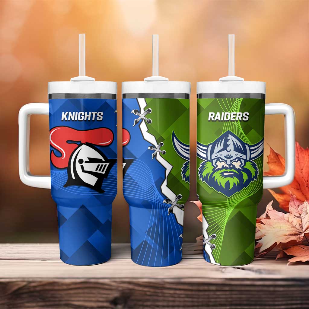 Custom Raiders And Knights Tumbler With Handle Together Dynamic Style