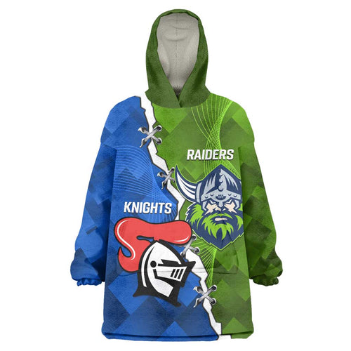 Custom Raiders And Knights Wearable Blanket Hoodie Together Dynamic Style