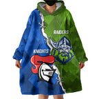 Custom Raiders And Knights Wearable Blanket Hoodie Together Dynamic Style