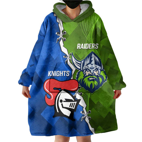 Custom Raiders And Knights Wearable Blanket Hoodie Together Dynamic Style