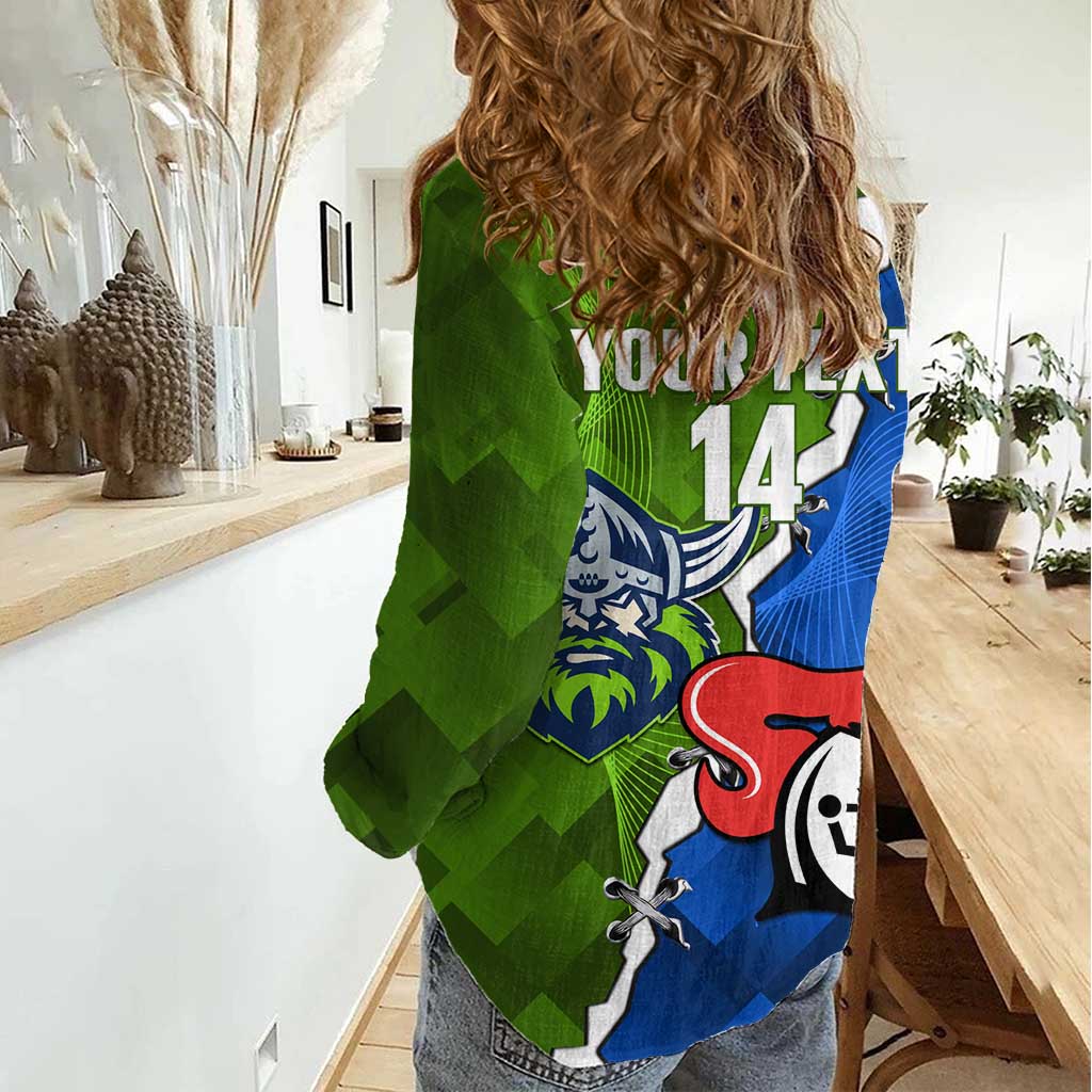 Custom Raiders And Knights Women Casual Shirt Together Dynamic Style