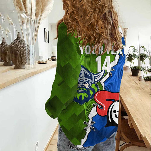 Custom Raiders And Knights Women Casual Shirt Together Dynamic Style