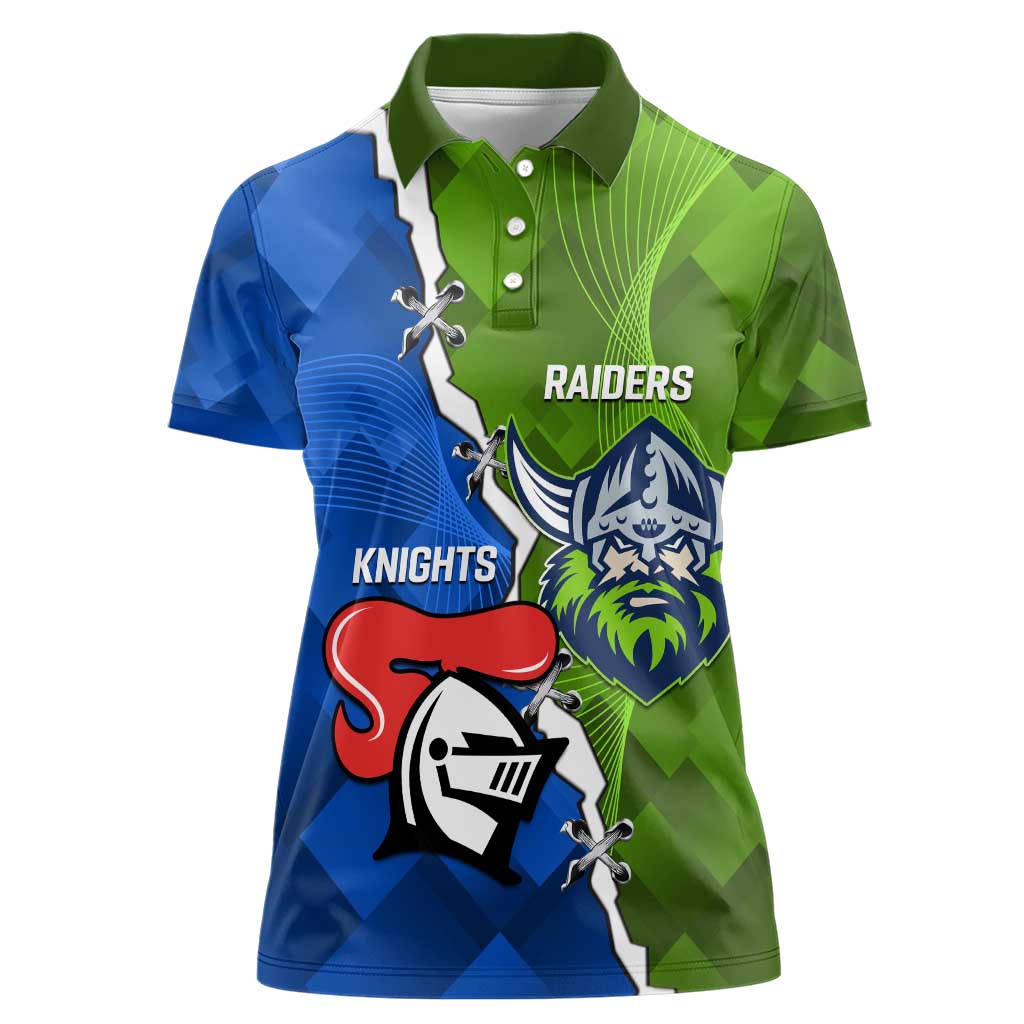 Custom Raiders And Knights Women Polo Shirt Together Dynamic Style
