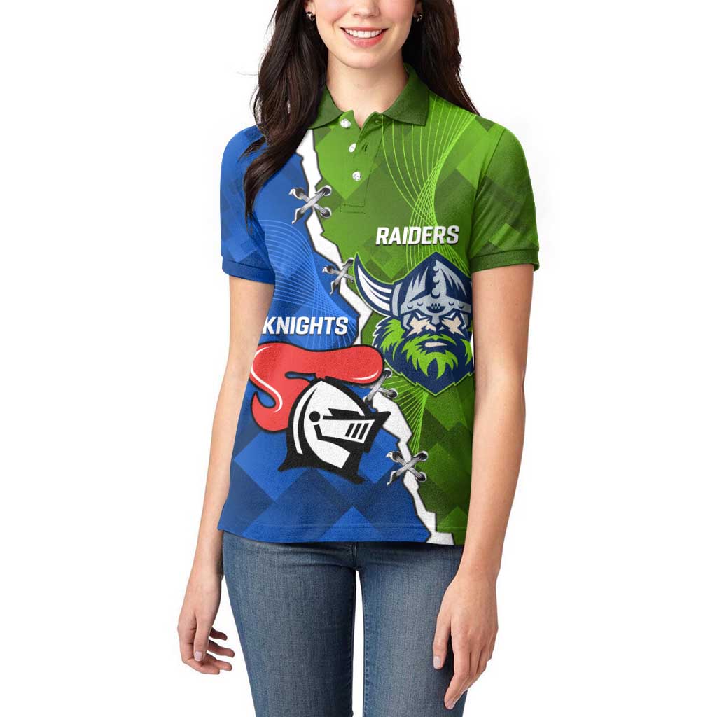 Custom Raiders And Knights Women Polo Shirt Together Dynamic Style