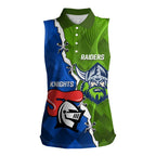 Custom Raiders And Knights Women Sleeveless Polo Shirt Together Dynamic Style