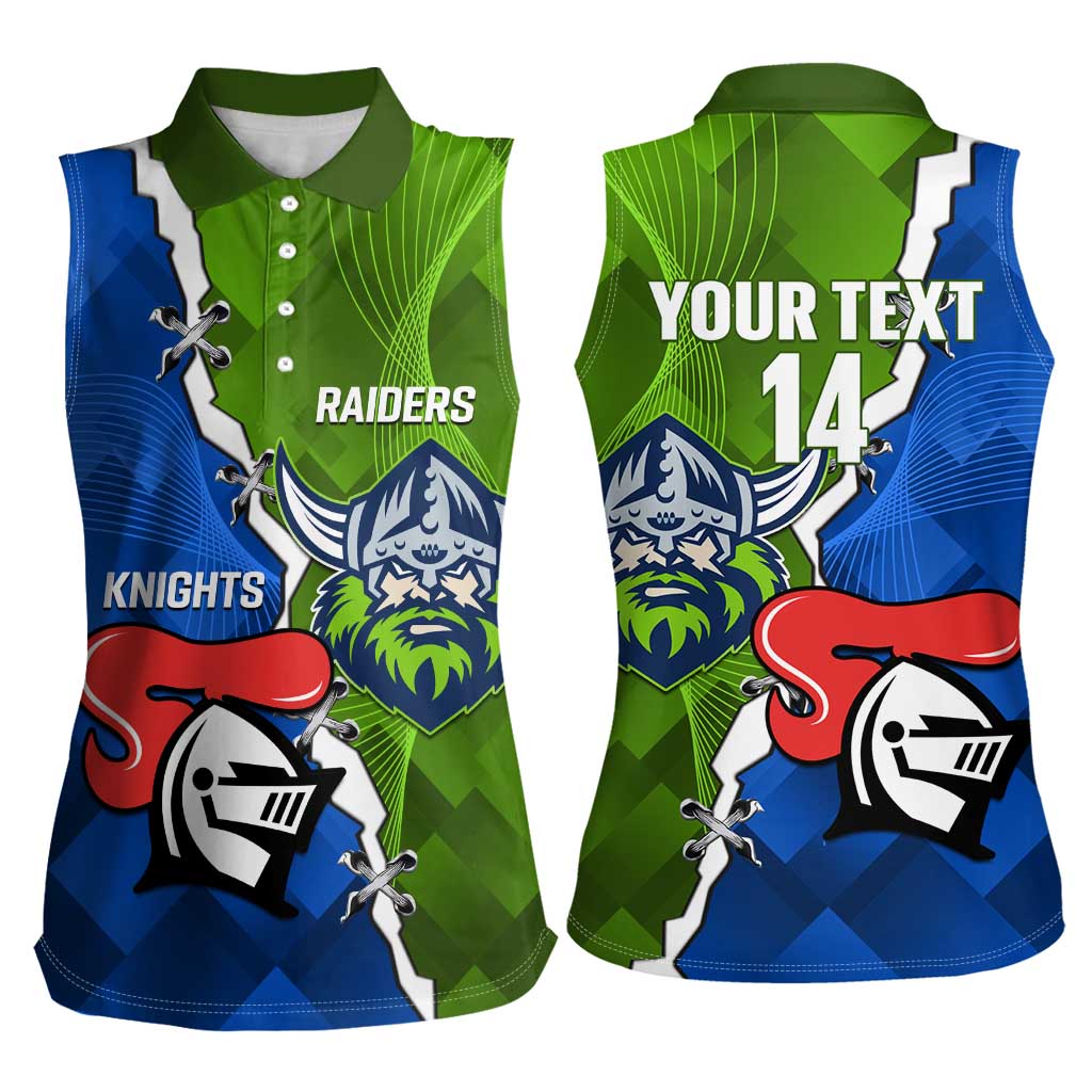 Custom Raiders And Knights Women Sleeveless Polo Shirt Together Dynamic Style