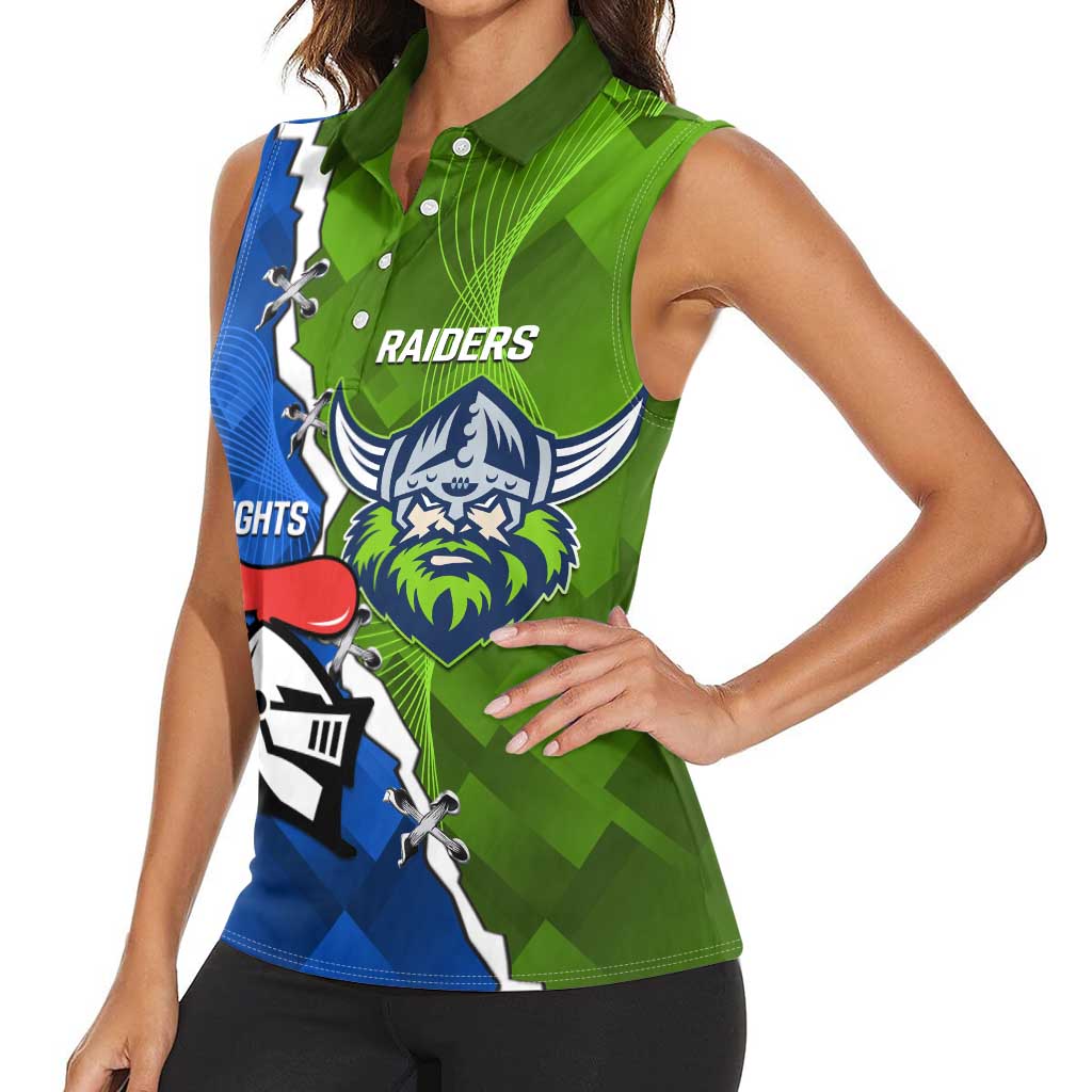 Custom Raiders And Knights Women Sleeveless Polo Shirt Together Dynamic Style