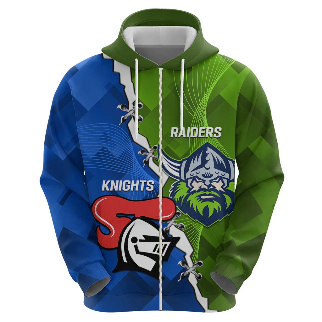Custom Raiders And Knights Zip Hoodie Together Dynamic Style