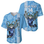 Custom NSW Blues Rugby Baseball Jersey Cockroaches Polynesian Pattern Tropical Vibes