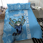 Custom NSW Blues Rugby Bedding Set Cockroaches Polynesian Pattern Tropical Vibes