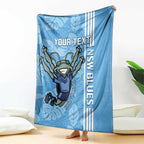 Custom NSW Blues Rugby Blanket Cockroaches Polynesian Pattern Tropical Vibes