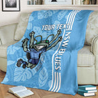 Custom NSW Blues Rugby Blanket Cockroaches Polynesian Pattern Tropical Vibes