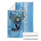 Custom NSW Blues Rugby Blanket Cockroaches Polynesian Pattern Tropical Vibes