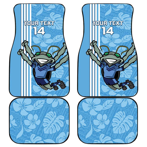 Custom NSW Blues Rugby Car Mats Cockroaches Polynesian Pattern Tropical Vibes