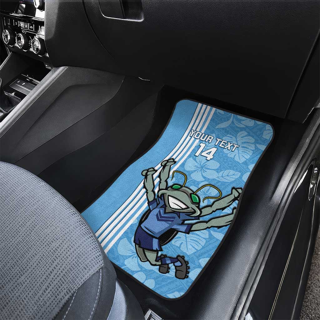 Custom NSW Blues Rugby Car Mats Cockroaches Polynesian Pattern Tropical Vibes