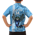 Custom NSW Blues Rugby Family Matching Long Sleeve Bodycon Dress and Hawaiian Shirt Cockroaches Polynesian Pattern Tropical Vibes
