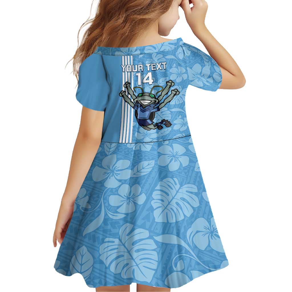 Custom NSW Blues Rugby Family Matching Long Sleeve Bodycon Dress and Hawaiian Shirt Cockroaches Polynesian Pattern Tropical Vibes