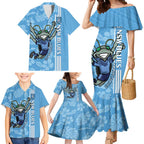 Custom NSW Blues Rugby Family Matching Mermaid Dress and Hawaiian Shirt Cockroaches Polynesian Pattern Tropical Vibes
