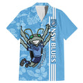 Custom NSW Blues Rugby Family Matching Mermaid Dress and Hawaiian Shirt Cockroaches Polynesian Pattern Tropical Vibes