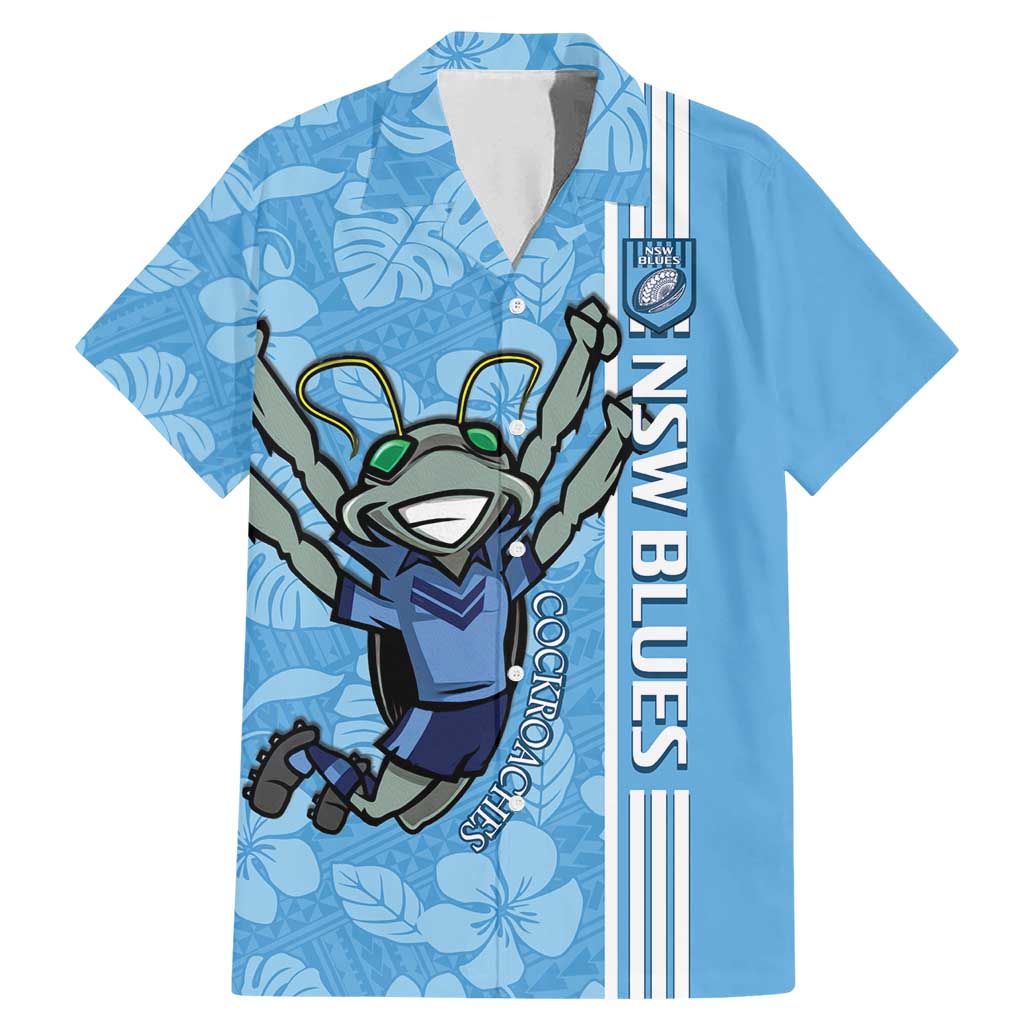 Custom NSW Blues Rugby Family Matching Mermaid Dress and Hawaiian Shirt Cockroaches Polynesian Pattern Tropical Vibes