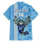 Custom NSW Blues Rugby Family Matching Off Shoulder Maxi Dress and Hawaiian Shirt Cockroaches Polynesian Pattern Tropical Vibes