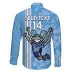 Custom NSW Blues Rugby Family Matching Short Sleeve Bodycon Dress and Hawaiian Shirt Cockroaches Polynesian Pattern Tropical Vibes
