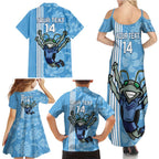 Custom NSW Blues Rugby Family Matching Summer Maxi Dress and Hawaiian Shirt Cockroaches Polynesian Pattern Tropical Vibes