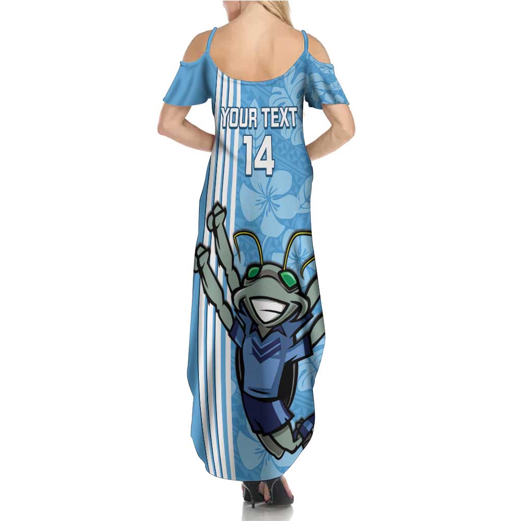 Custom NSW Blues Rugby Family Matching Summer Maxi Dress and Hawaiian Shirt Cockroaches Polynesian Pattern Tropical Vibes