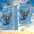 Custom NSW Blues Rugby Garden Flag Cockroaches Polynesian Pattern Tropical Vibes