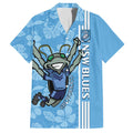Custom NSW Blues Rugby Hawaiian Shirt Cockroaches Polynesian Pattern Tropical Vibes