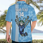 Custom NSW Blues Rugby Hawaiian Shirt Cockroaches Polynesian Pattern Tropical Vibes