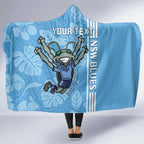 Custom NSW Blues Rugby Hooded Blanket Cockroaches Polynesian Pattern Tropical Vibes