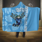Custom NSW Blues Rugby Hooded Blanket Cockroaches Polynesian Pattern Tropical Vibes