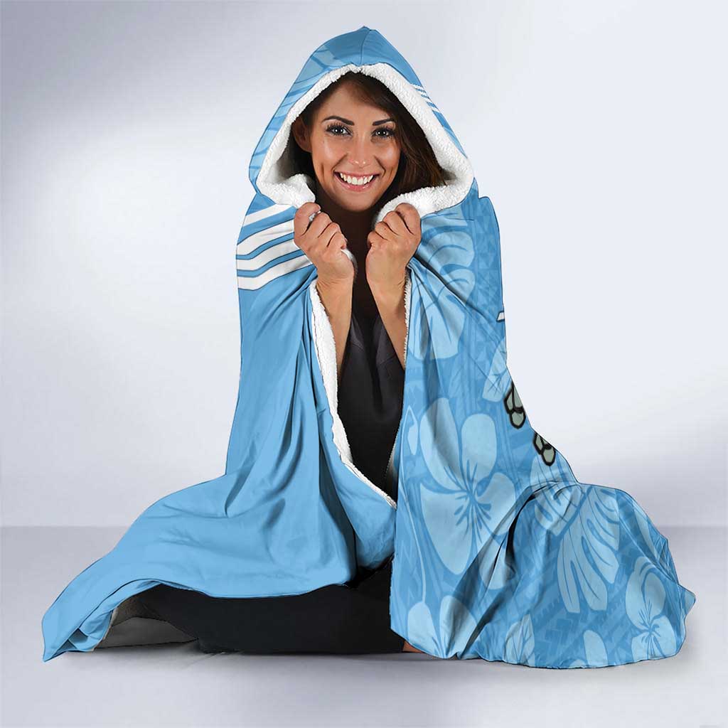 Custom NSW Blues Rugby Hooded Blanket Cockroaches Polynesian Pattern Tropical Vibes