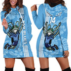Custom NSW Blues Rugby Hoodie Dress Cockroaches Polynesian Pattern Tropical Vibes