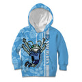 Custom NSW Blues Rugby Kid Hoodie Cockroaches Polynesian Pattern Tropical Vibes