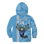 Custom NSW Blues Rugby Kid Hoodie Cockroaches Polynesian Pattern Tropical Vibes