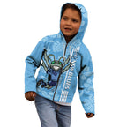 Custom NSW Blues Rugby Kid Hoodie Cockroaches Polynesian Pattern Tropical Vibes