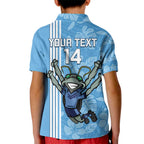 Custom NSW Blues Rugby Kid Polo Shirt Cockroaches Polynesian Pattern Tropical Vibes